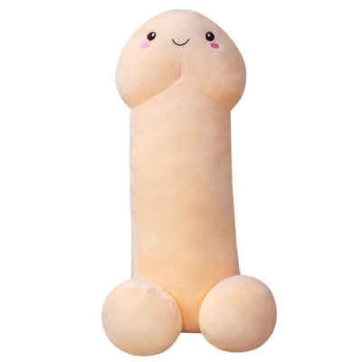 pink soft toy penis on a white background
