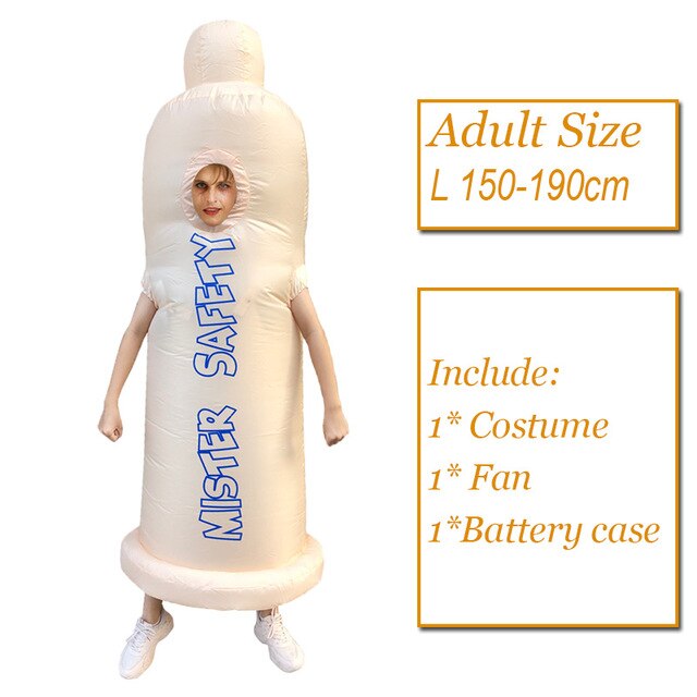 Condom Costume sizes and what is included