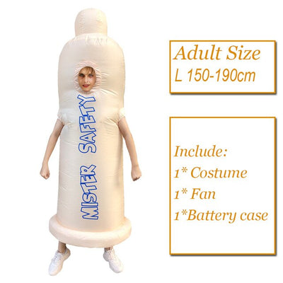 Condom Costume sizes and what is included